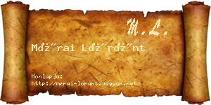 Mérai Lóránt névjegykártya